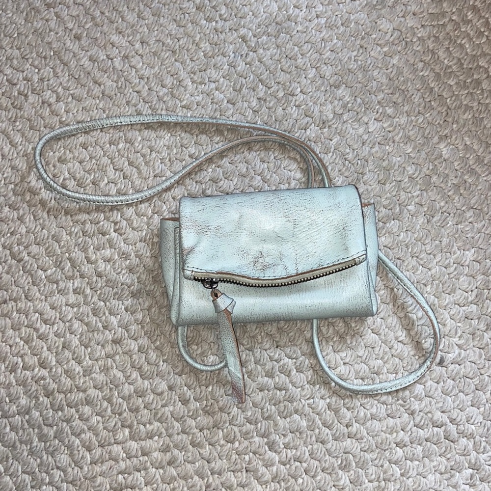 Free People Metallic Silver Crossbody Wallet